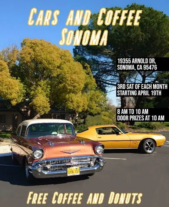Sept 20 Sonoma Cars and Coffee

https://rallyresource.com/events/sonoma-cars-and-coffee-2025-09-20/